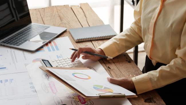 Person looking at documents